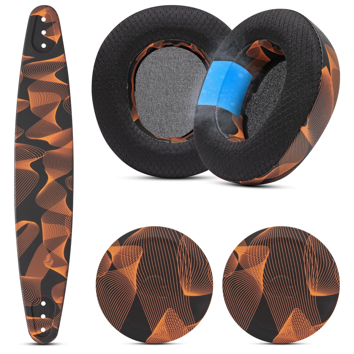 WC Mod Kit Nova Pro Wireless, Pro Omni, & Elite - Cooling Gel Earpads, Silicone Headband, & Side Plates for Arctis Nova Pro Wireless, Nova Elite