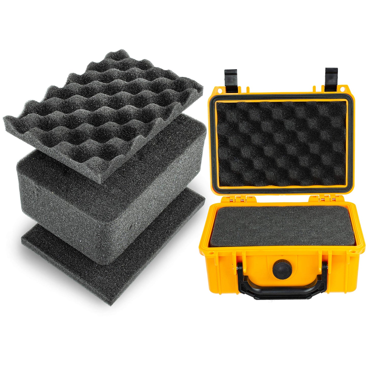 Eylar Protective Gear and Camera Hard Case Water & Shock Proof w/Foam TSA Approved 8.12 inch 6.56 inch 3.56 inch (Yellow)