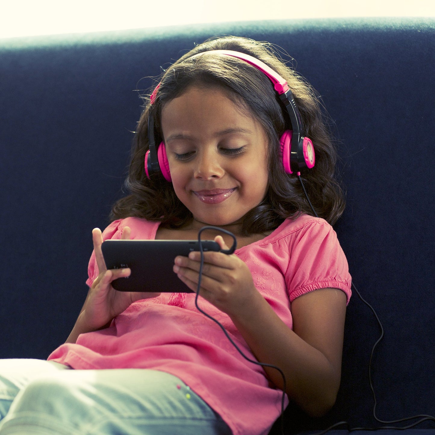 JLab JBuddies Folding Kids Wired Headphones with Volume limiting and Noise Isolation, Gray/Blue
