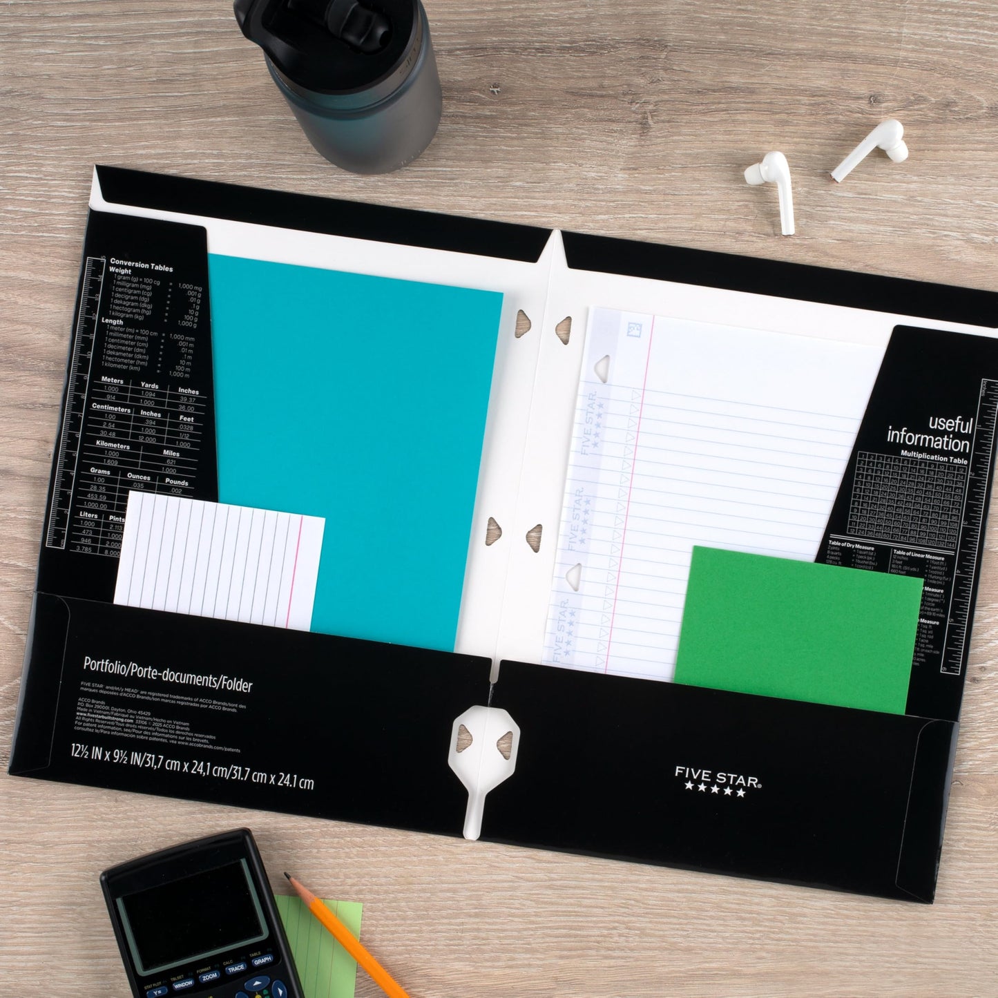 Five Star 4-Pocket Folder, 6 Pack, Paper Folder, Fits 3-Ring Binders, Holds 8-1/2" x 11" Paper, Assorted Colors (38056)
