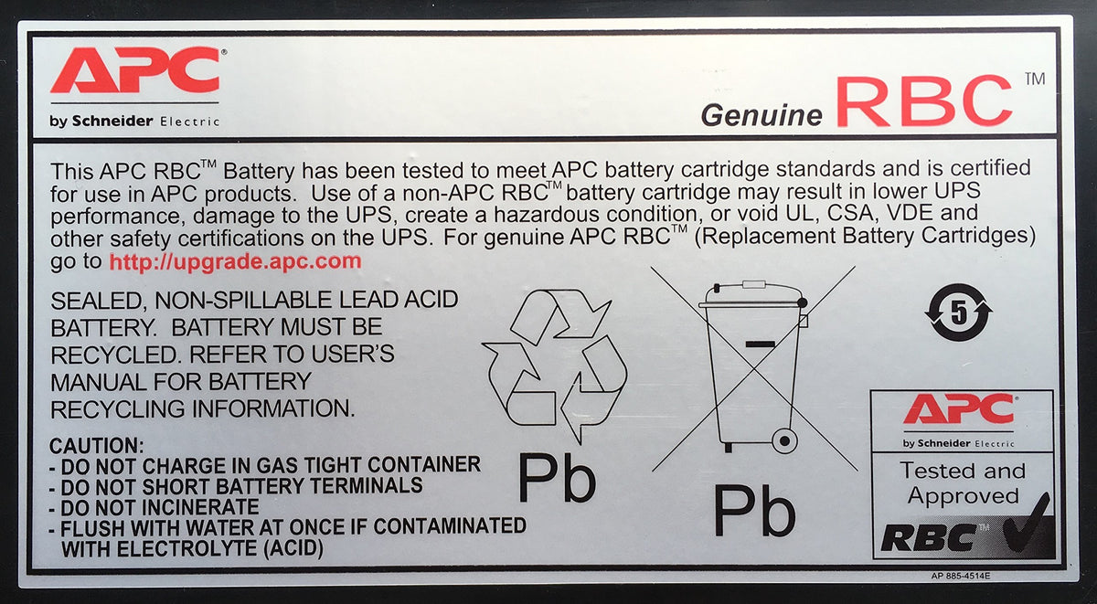 APC Genuine UPS Replacement Battery RBC2 for BK350, BK500, BK500BLK, SC420