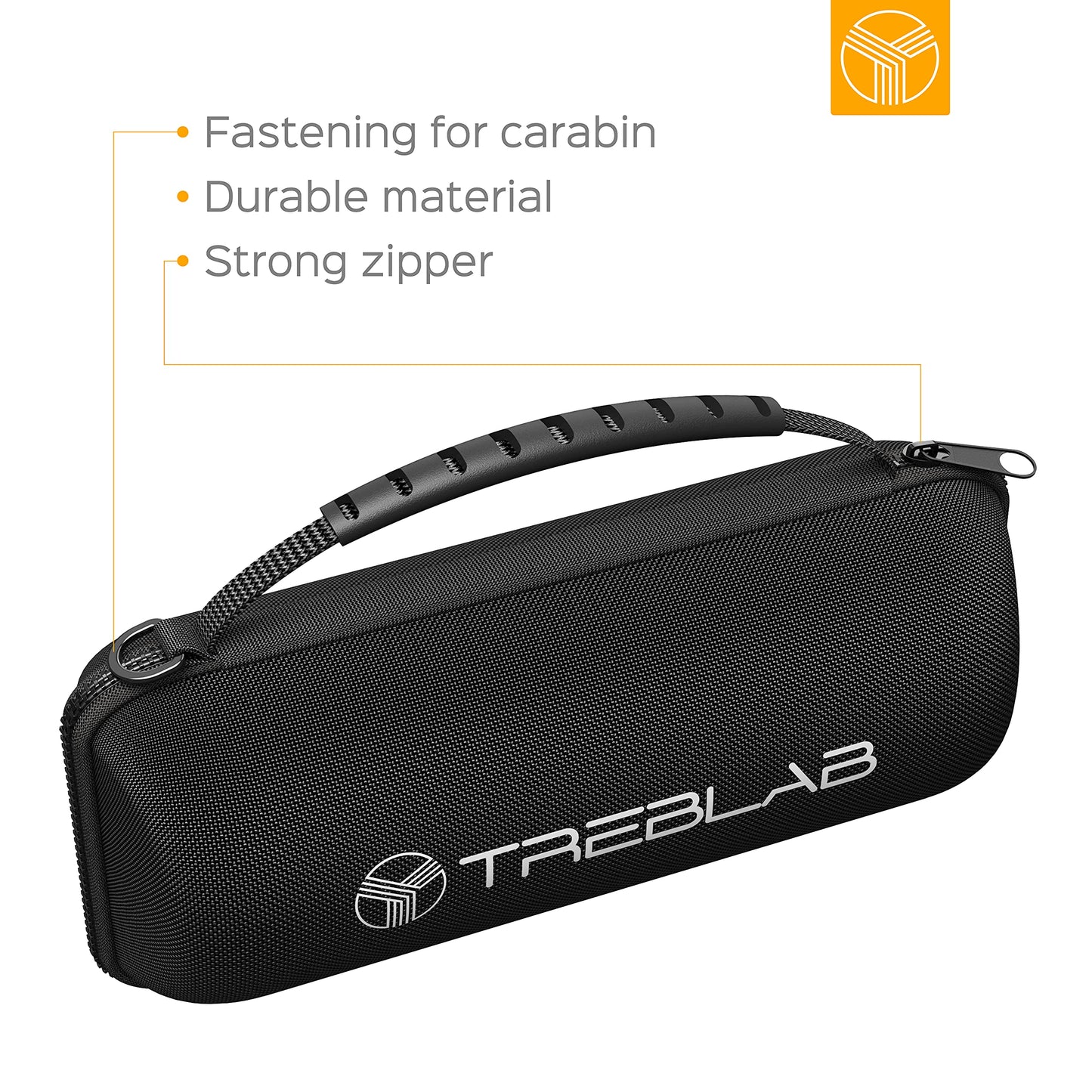 TREBLAB CB-77 - Original Carrying Case for HD77 Bluetooth Speaker, Compatible with Portable Speakers up to 3.15 x 3.19 x 7.36 in, Black