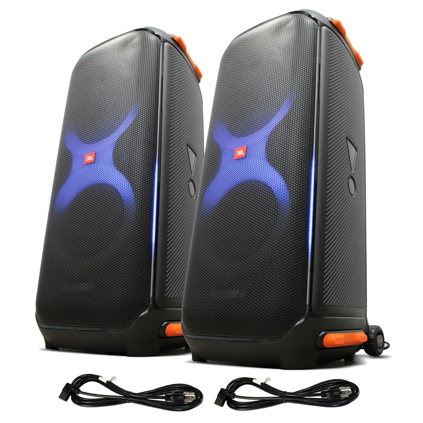JBL PartyBox 710 800W Portable Wireless Bluetooth Speakers (Two Pack) Bundle with Extended Protection