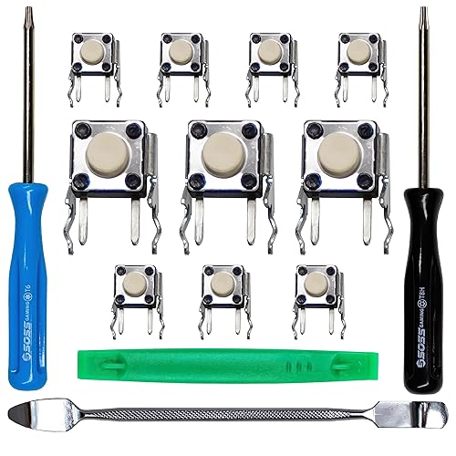 SOSS GAMING® 2023 Tactile Switch Repair Kit for Xbox One Controllers Base Model, S, Elite Series 1, Elite Series 2 - RB LB Bumper Button Repair & Fix