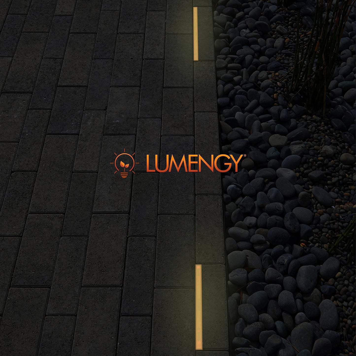 LUMENGY Paver Light Slim 0.5x8 Inch (0.55x7.87), 2700K Warm White, Glare-Free Linear Lighting for Driveways, Walkways and Paver Borders, 12V