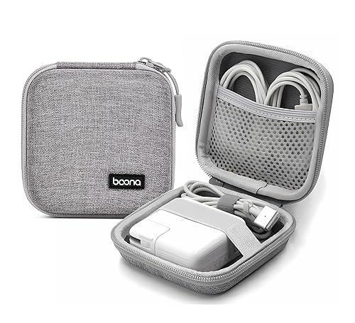 HOMEGYMFREE Small Travel Carrying Storage Case, 4.4"x4.4" Charger Organizer, Pouch compatible with MacBook Power Adapter, Laptop Accessories Cables