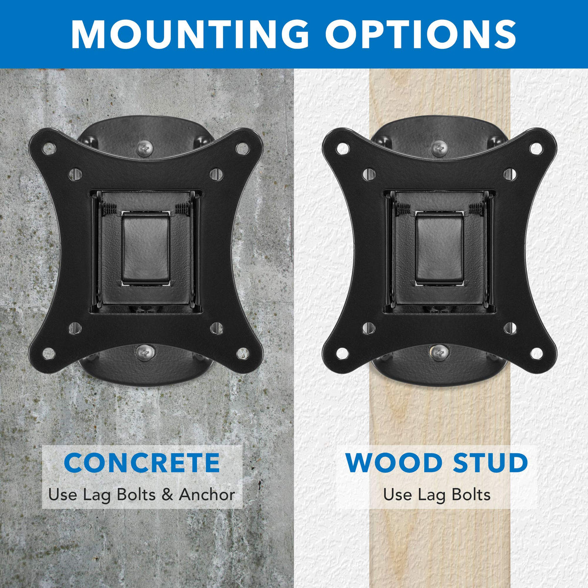 Mount-It! Small TV Wall Mount 19-32 in, Fits 24 in TVs, Tilt Swivel, 44 lb