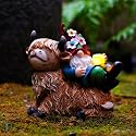 Pohabery Garden Gnomes Decor Outdoor Statues Gnome on Highland Cow Hold Solar Cup Light Outdoor Decorations for Patio,Yard and Gift for Mom?L