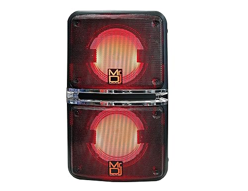 Mr. Dj GO PACK Dual 6.5" Portable Outdoor Speaker BUILT-IN Bluetooth, USB/Micro SD Card Reader, with Rechargeable Battery & LED Accent Lighting 1200W