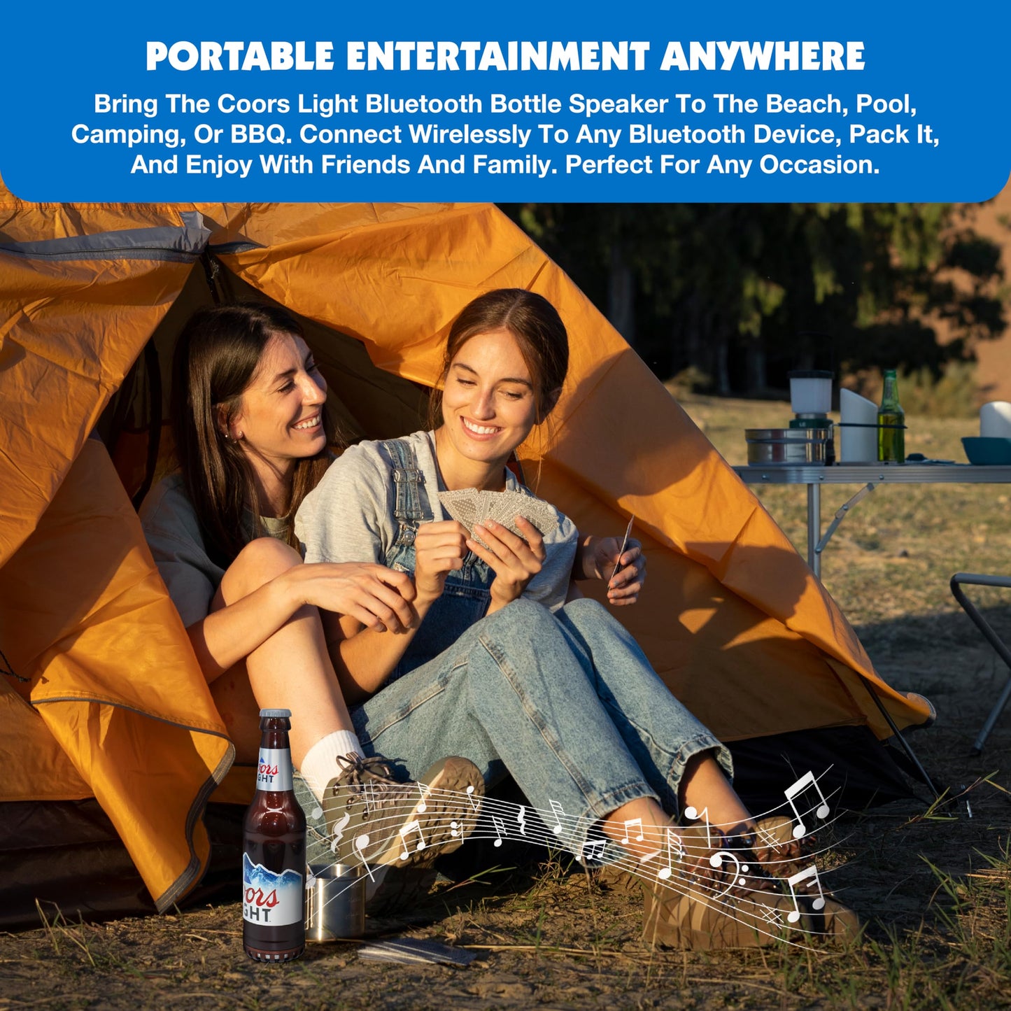 Coors Light Bottle Shape Bluetooth Speaker with High-Fidelity Stereo, Splash Proof, 6H Playtime & AUX Port - Ideal for Outdoor, Indoor Parties