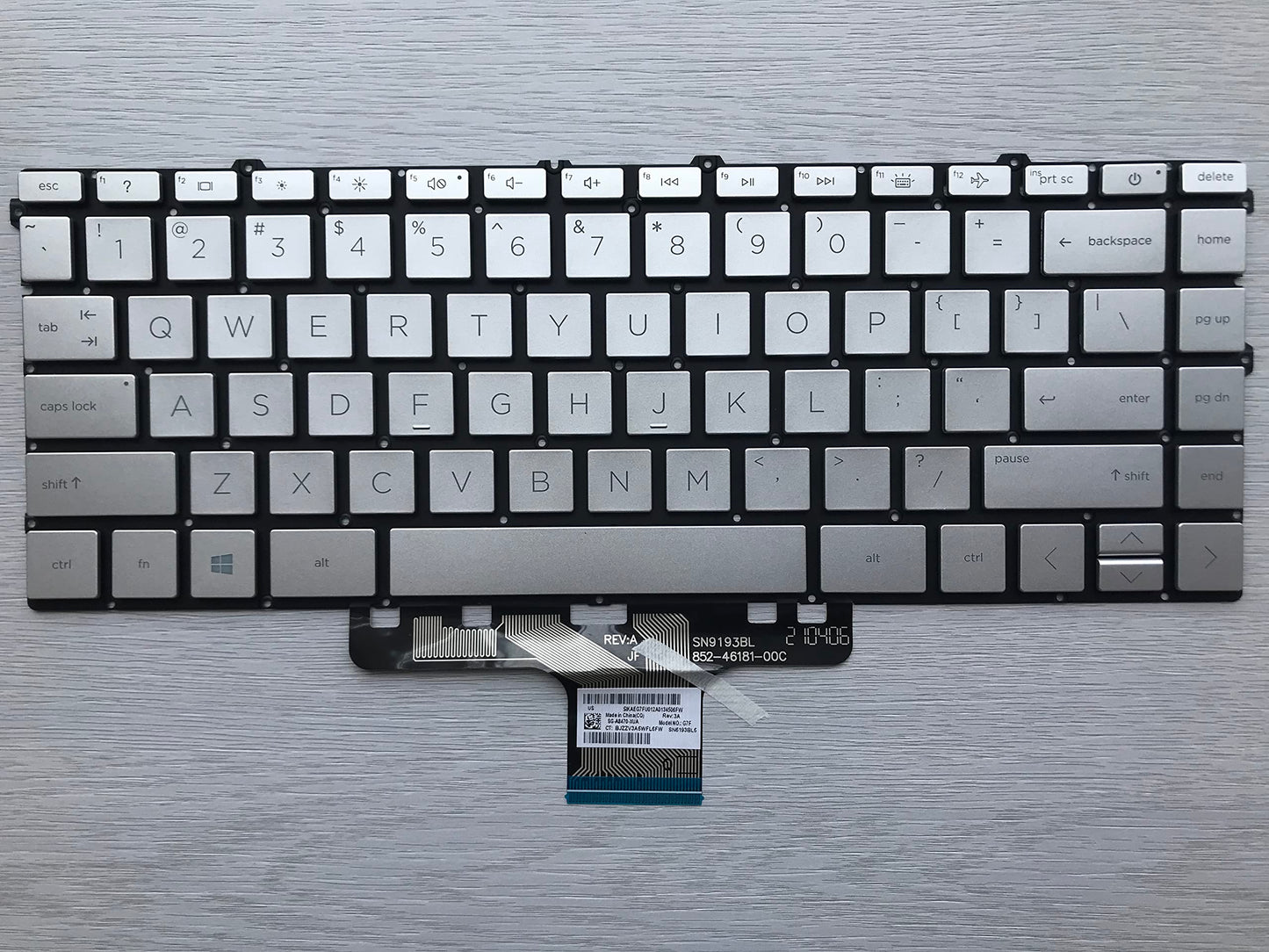 Original New for HP Pavilion x360 Convertible 14-dw1010wm 14" US Silver Backlit Laptop Keyboard