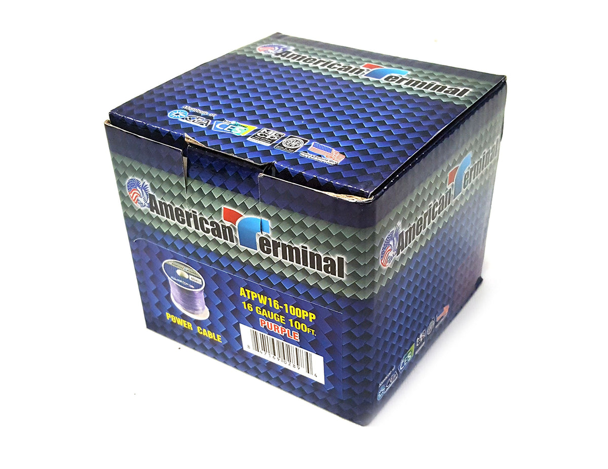 American Terminal ATPW16-100PP 16 Gauge Primary Wire, Purple