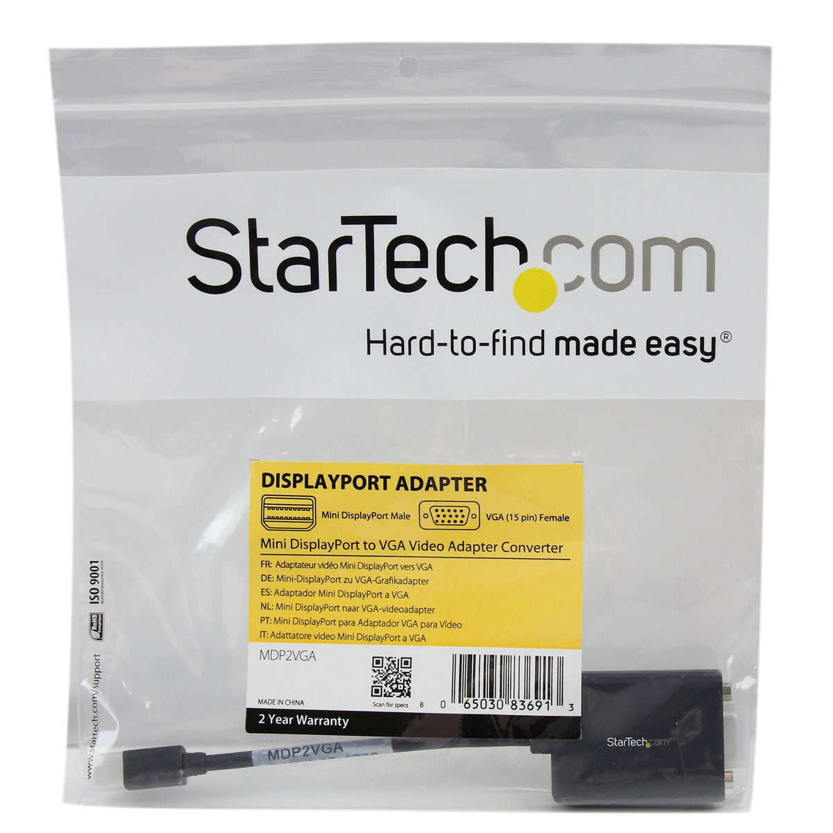 StarTech Active Mini DisplayPort to VGA Adapter, 1920 x 1200 (MDP2VGA)