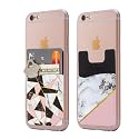 Cardly (Two Cell Phone Stick on Wallet Card Holder Phone Pocket for iPhone, Android and All Smartphones. (Shattered)