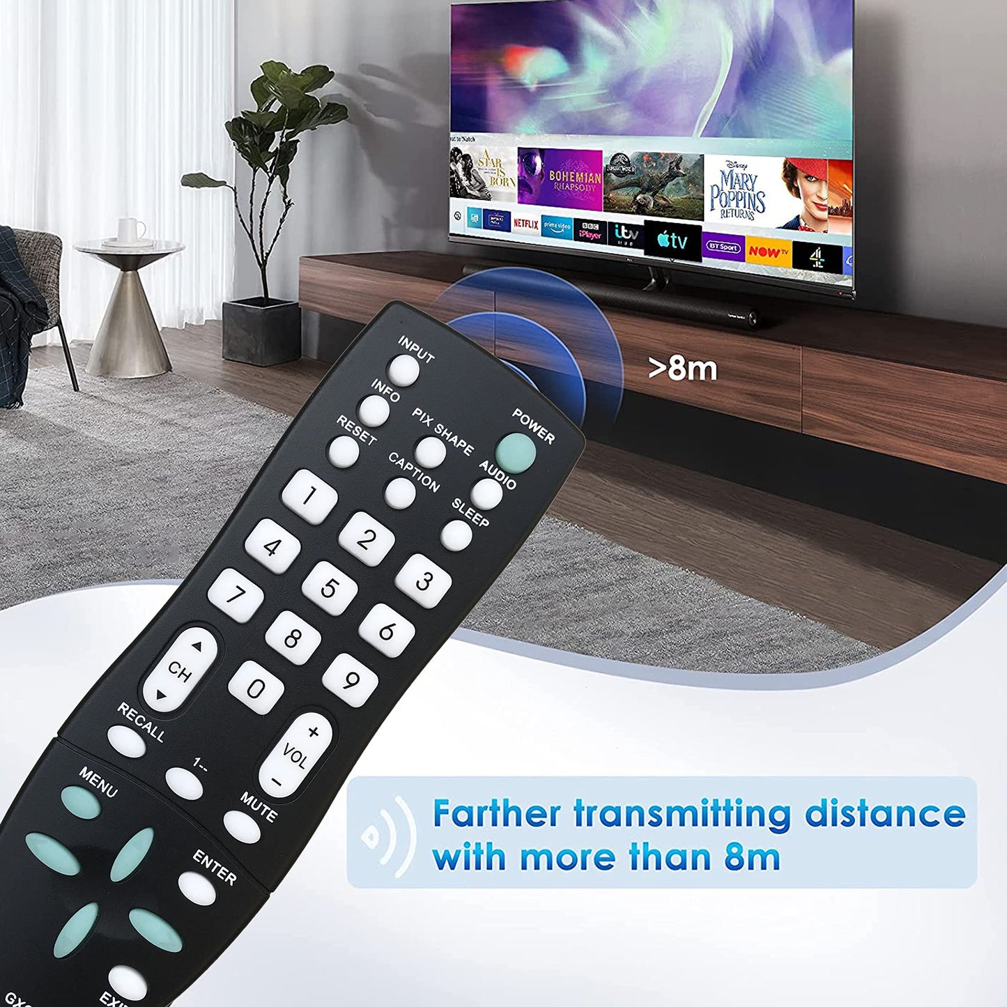 Universal Replacement GXCC Remote Control for Sanyo LCD LED TV GXFA DP26640 DP32640 DP19649 DP19648 DP46812 DP42841 DP50843 DP50842
