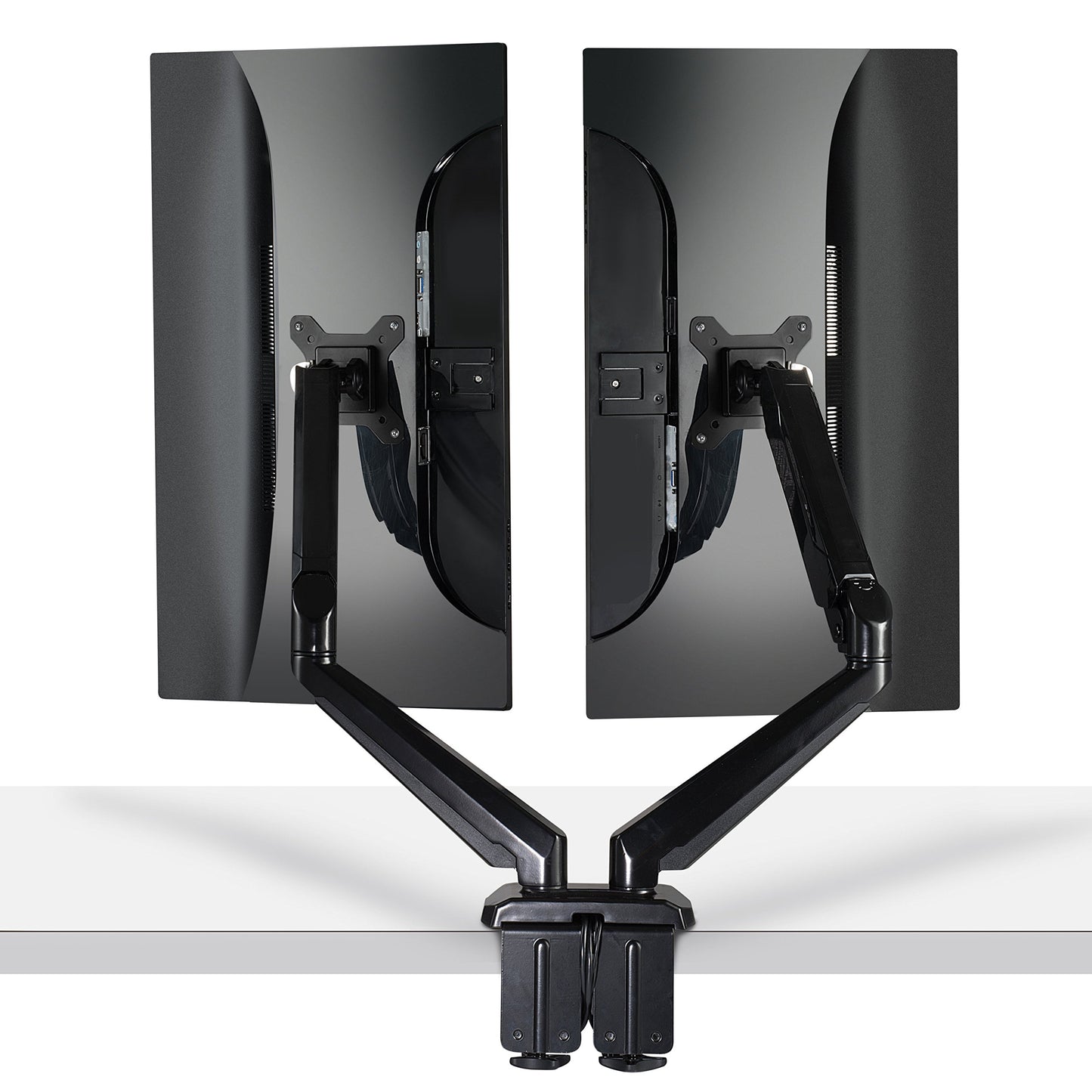 Fotolux Dual Monitor Mount| Ultra-Flex Dual-Arm Monitor Desktop MountFor 15"-27" with USB and Audio Ports| Extending &Retracting Arms|Increase Desk