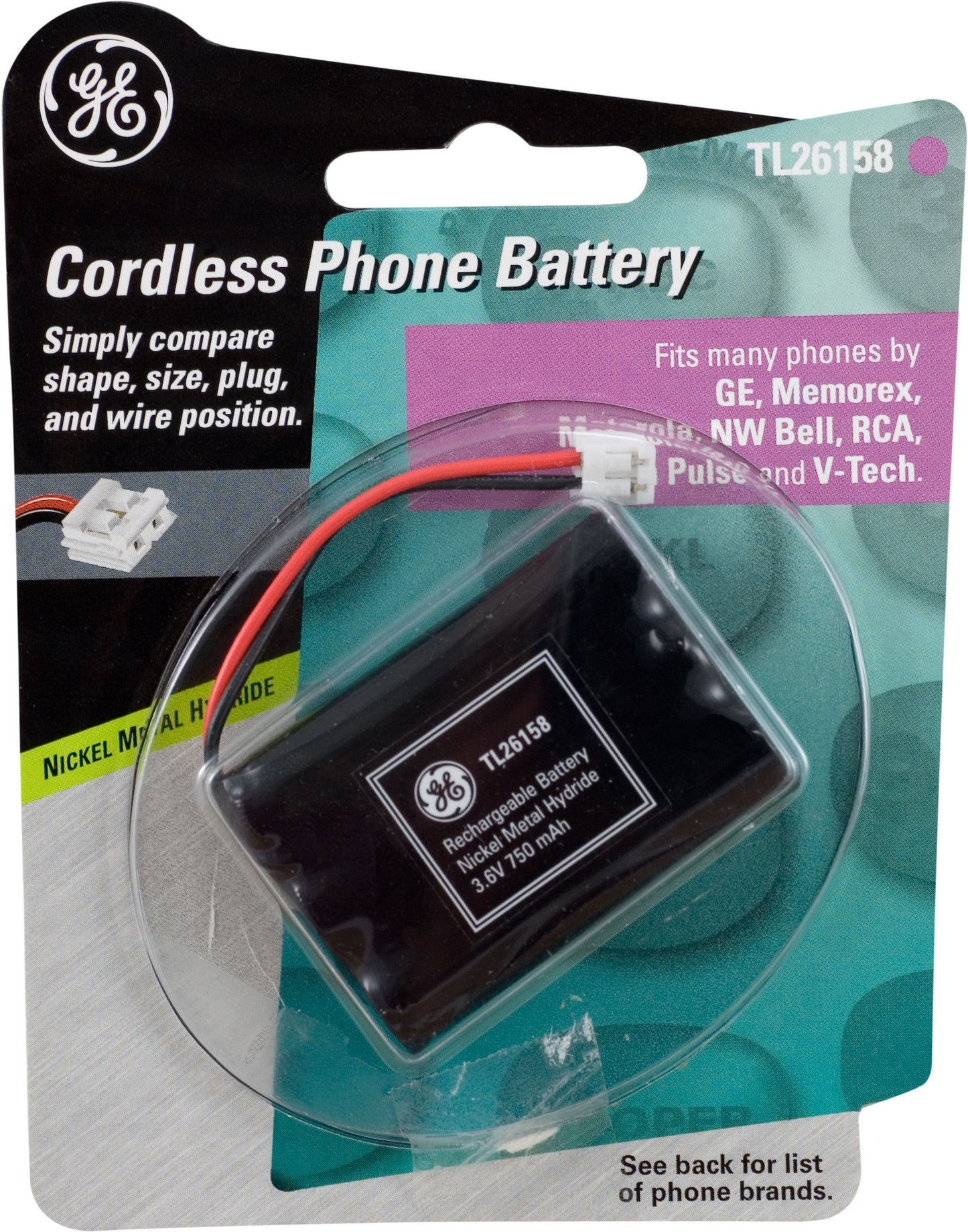 Cordless Phone Battery, Nimh 3.6V 750 mAh
