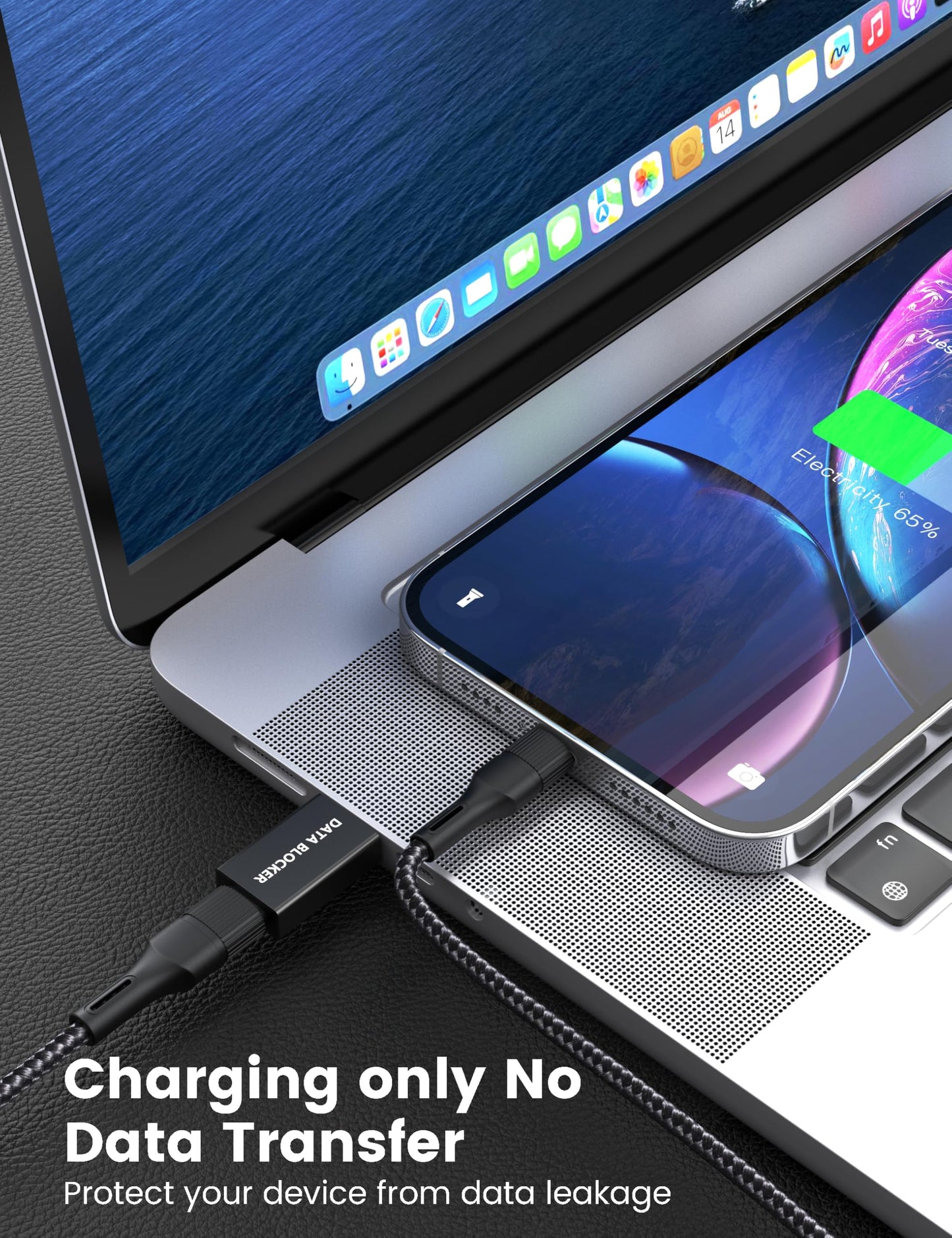 5Pack USB Data Blocker Adapter, USB C Data Blocker for iPhone 15 16 17 and for Android Phone or for ipad, A Male to C Female data blocker adapter…