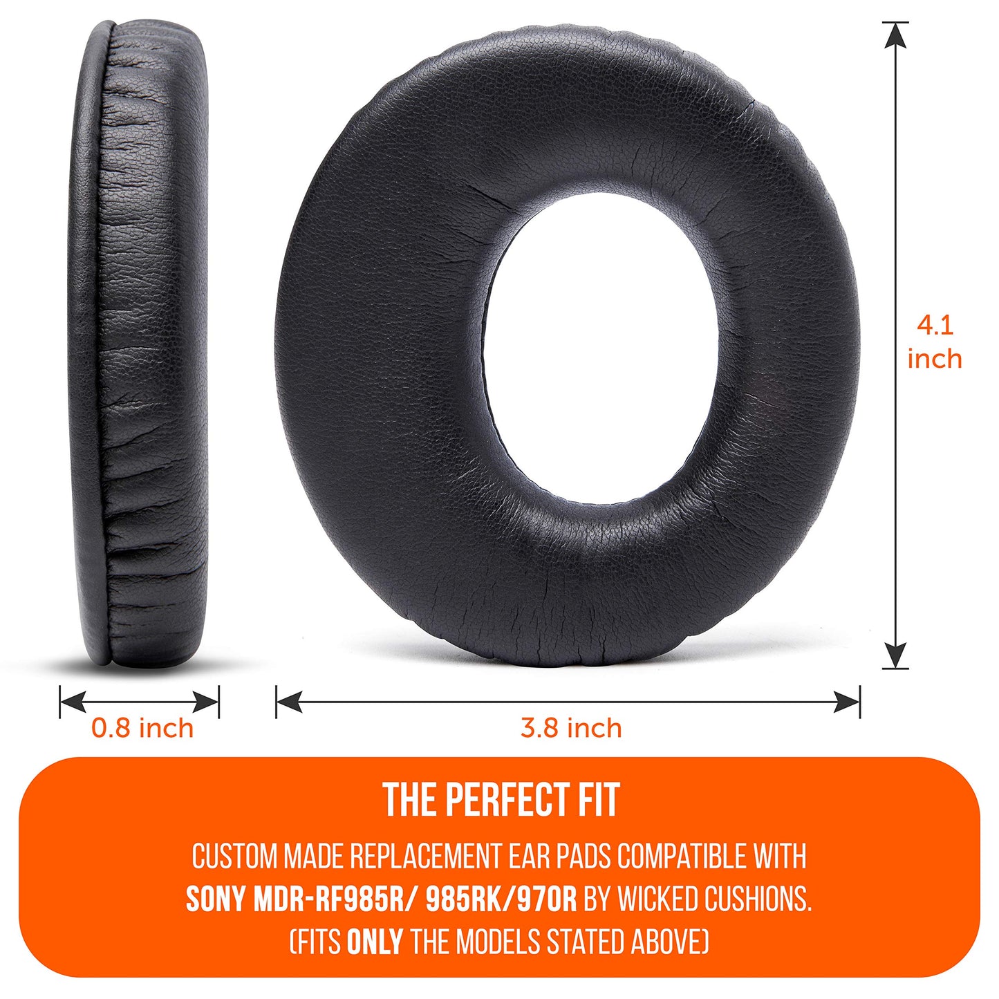 WC Replacement Ear Pads for Sony MDR-RF985R RF970 RF970RK RF960RK RF960R RF925RK & MDR-DS6500 Headphones | Softer Leather, Luxurious Memory Foam