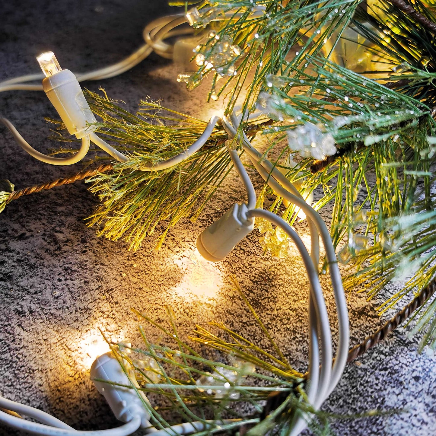 Yirunfa Christmas Lights 50 LED 17FT Commercial Mini LED String Lights, 120V UL, White Wire Xmas Lights for Indoor & Outdoor Use, Holiday Party