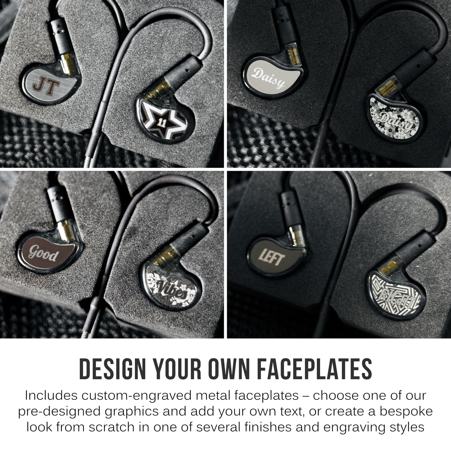 MEE audio Personalized M6 PRO in Ear Monitor Headphones for Musicians w/Engraved Metal Faceplates: Choose an Artwork and/or Add Custom Text, Noise
