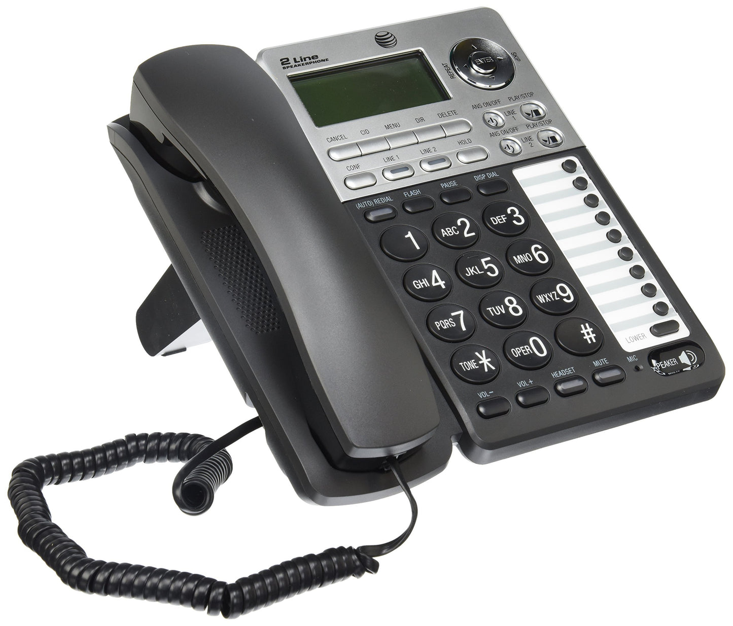 AT&T ML17939 2-Line Corded Speakerphone with Caller ID, Digital Answering System, Speakerphone, Black - Small Business Office Phone