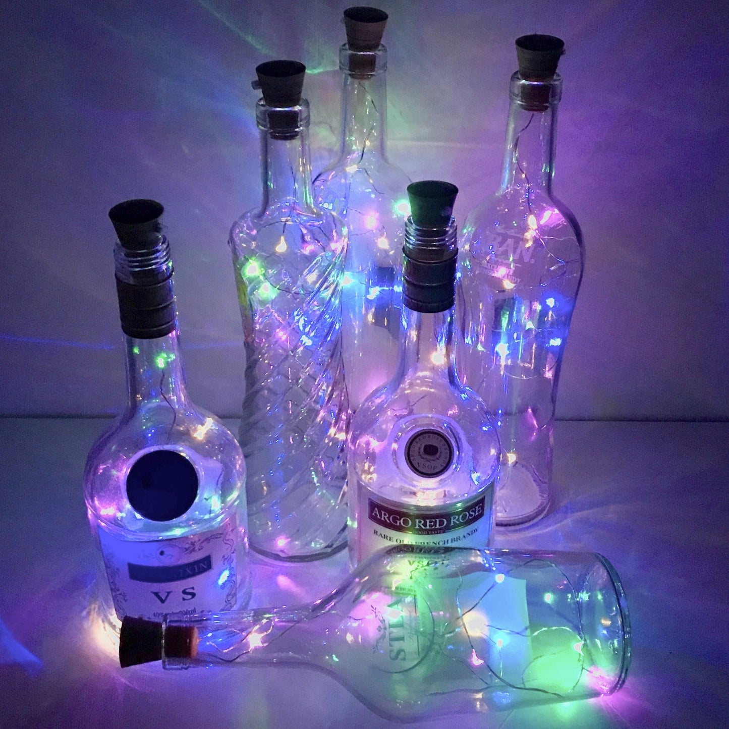 6 Pack Solar Powered Wine Bottle Lights, 20 LED Waterproof Copper Cork Solar Lights for Wedding Christmas, Outdoor, Holiday, Garden, Patio, Pathway