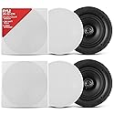 Pyle 8.0" Ceiling Wall Mount Speakers - Pair of 2-Way Full Range Sound Stereo Speaker Audio System Flush Design w/ Electronic Crossover Network