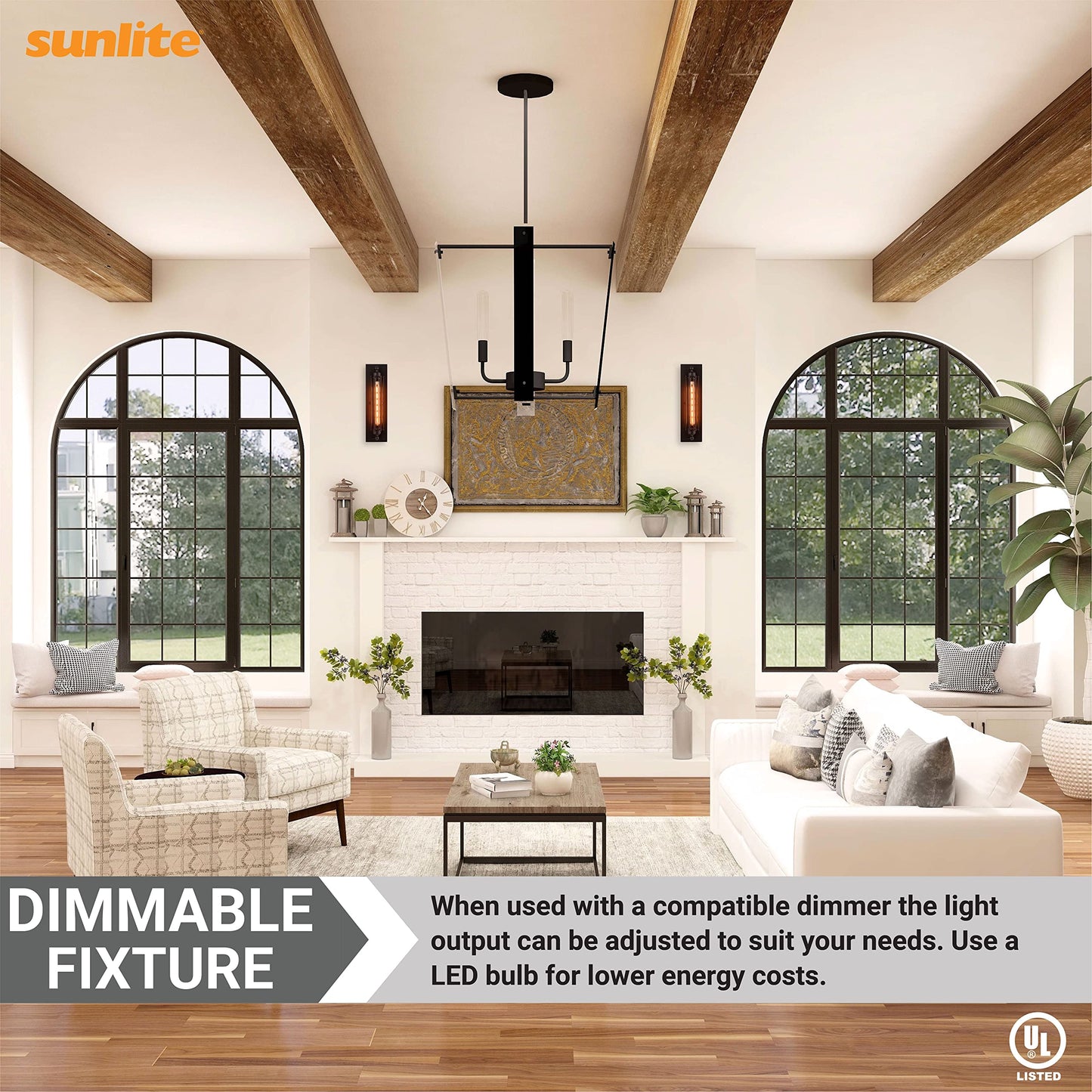 Sunlite 07038-SU Vintage-Inspired Tubular Cage Wall Sconce, Steampunk Industrial Light, Antique Style Metal Fixture, Medium Base Socket (Bulb Not