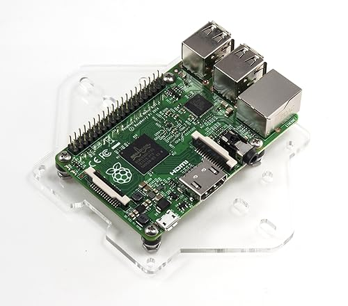 C4Labs Zebra VESA Mounting Plate - Acrylic - For Raspberry Pi 4B, 3B+, 3, Pi 2, B+, A+ - Clear