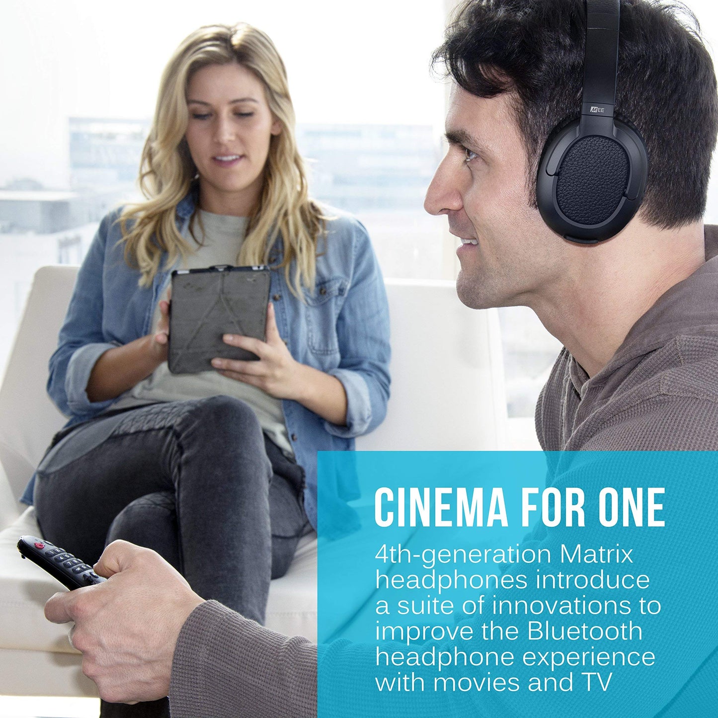 MEE audio Matrix Cinema Bluetooth Wireless Over-Ear High Resolution Stereo Headphones with aptX Low Latency for Improved Lip Sync & CinemaEAR Audio…