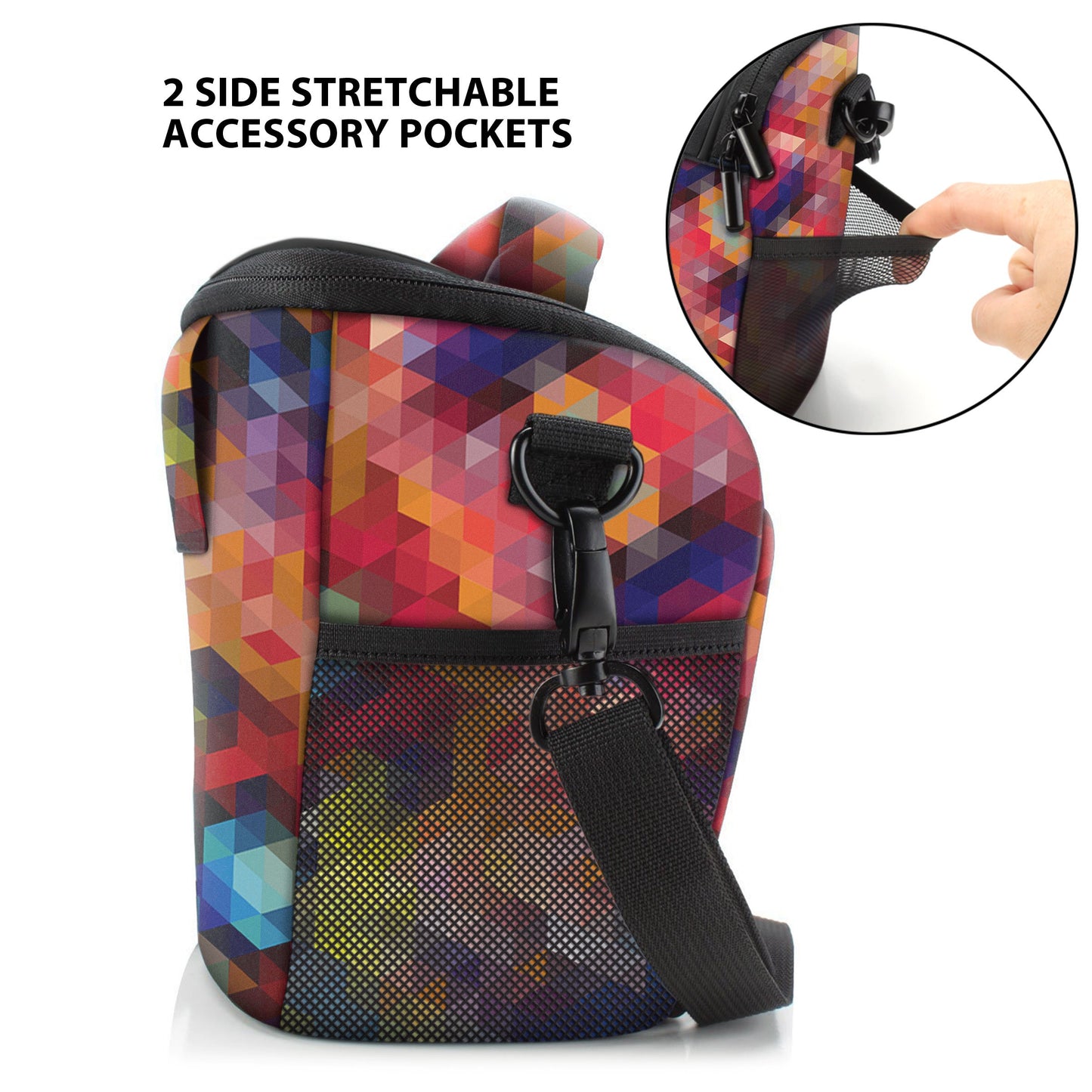 USA Gear DSLR Camera Case for Men and Women with Top Loading Accessibility, Adjustable Shoulder, Small Camera Sling Bag, Padded Handle - Camera