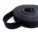 AIRNIX 2-Pack 3/4 in. x 20 ft. Black Nylon Cable Tie Roll, Double Sided Hook & Loop
