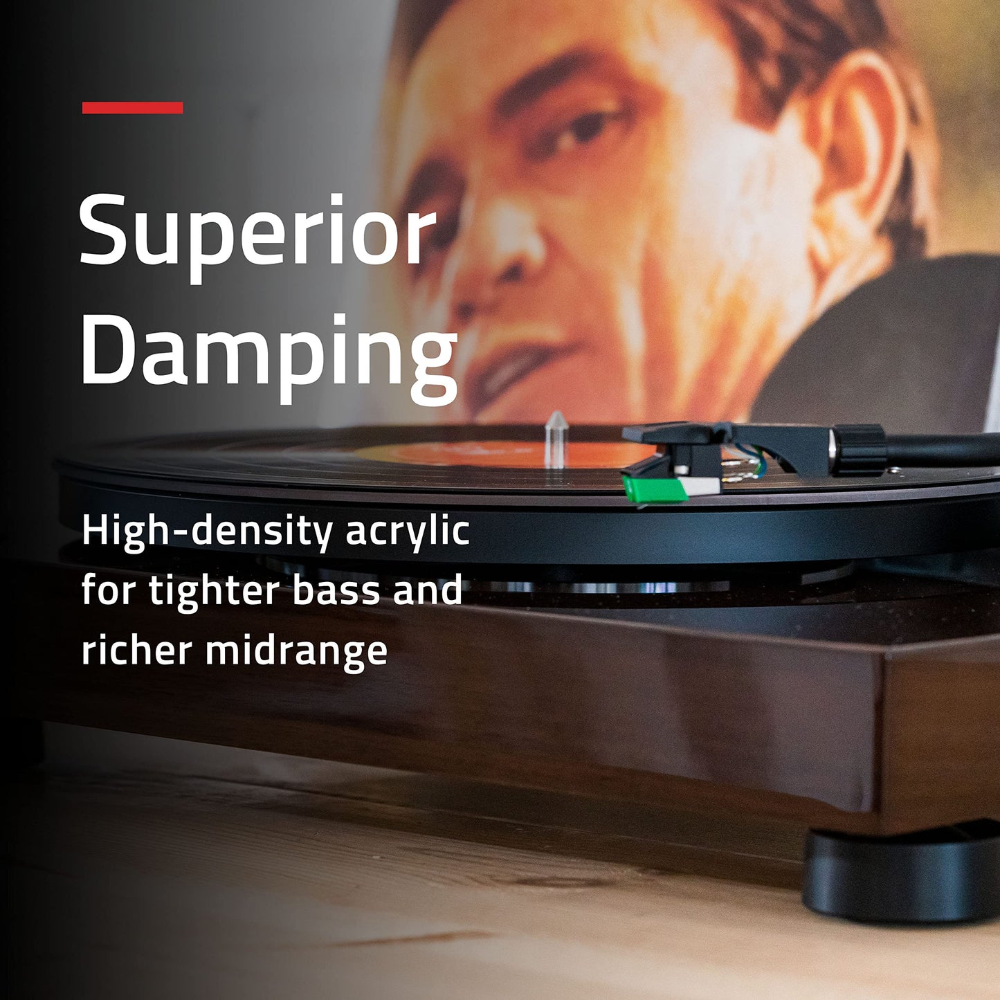 Fluance Acrylic Platter Mat for Turntables - Reduces Vibrations for Improved Sound Clarity for Vinyl Record Playback, Antistatic, Precision Machined