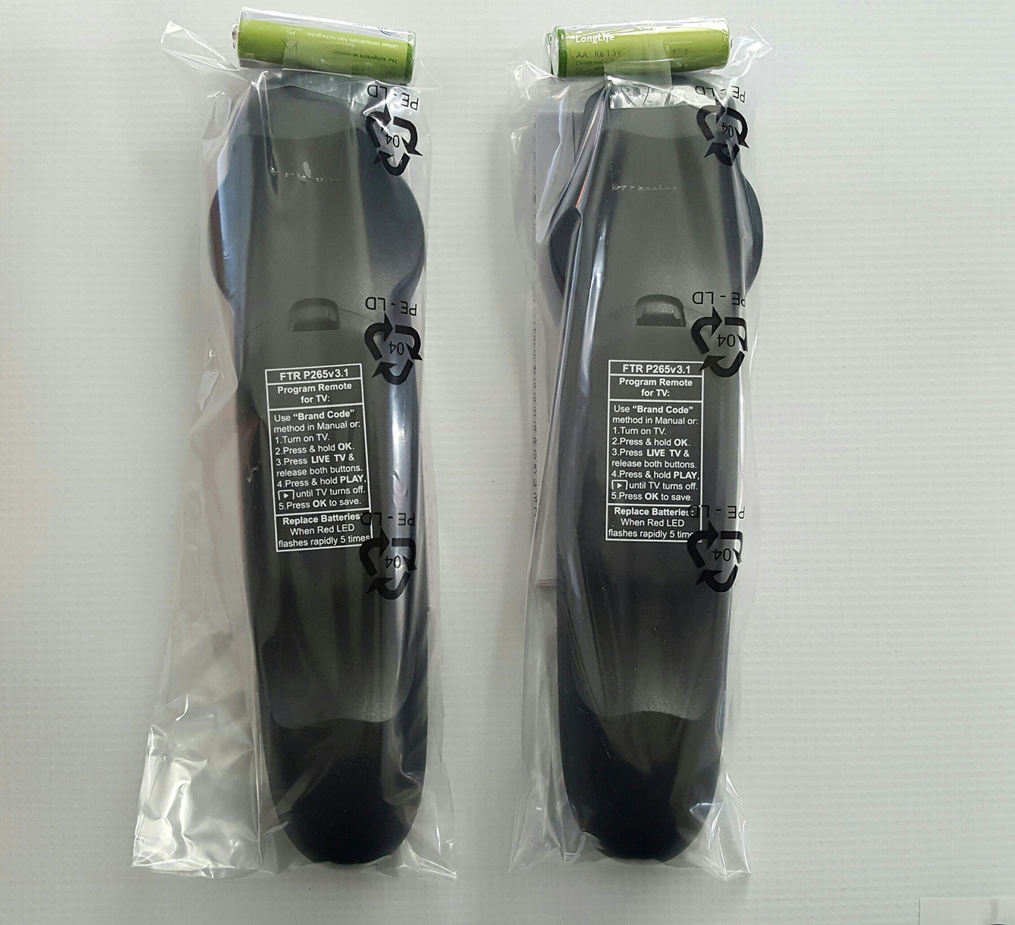 NEW! 2-PACK Verizon Frontier Model P265v1.1 Remote Controls for FIOS Set-Top Box & Many TV's