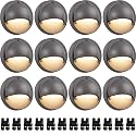 SUNVIE 12 Pack Low Voltage Deck Lights 5W LED Landscape Step Stair Lights Outdoor with Fastlock2 Wire Connector 3000K 12-24V Accent Lighting