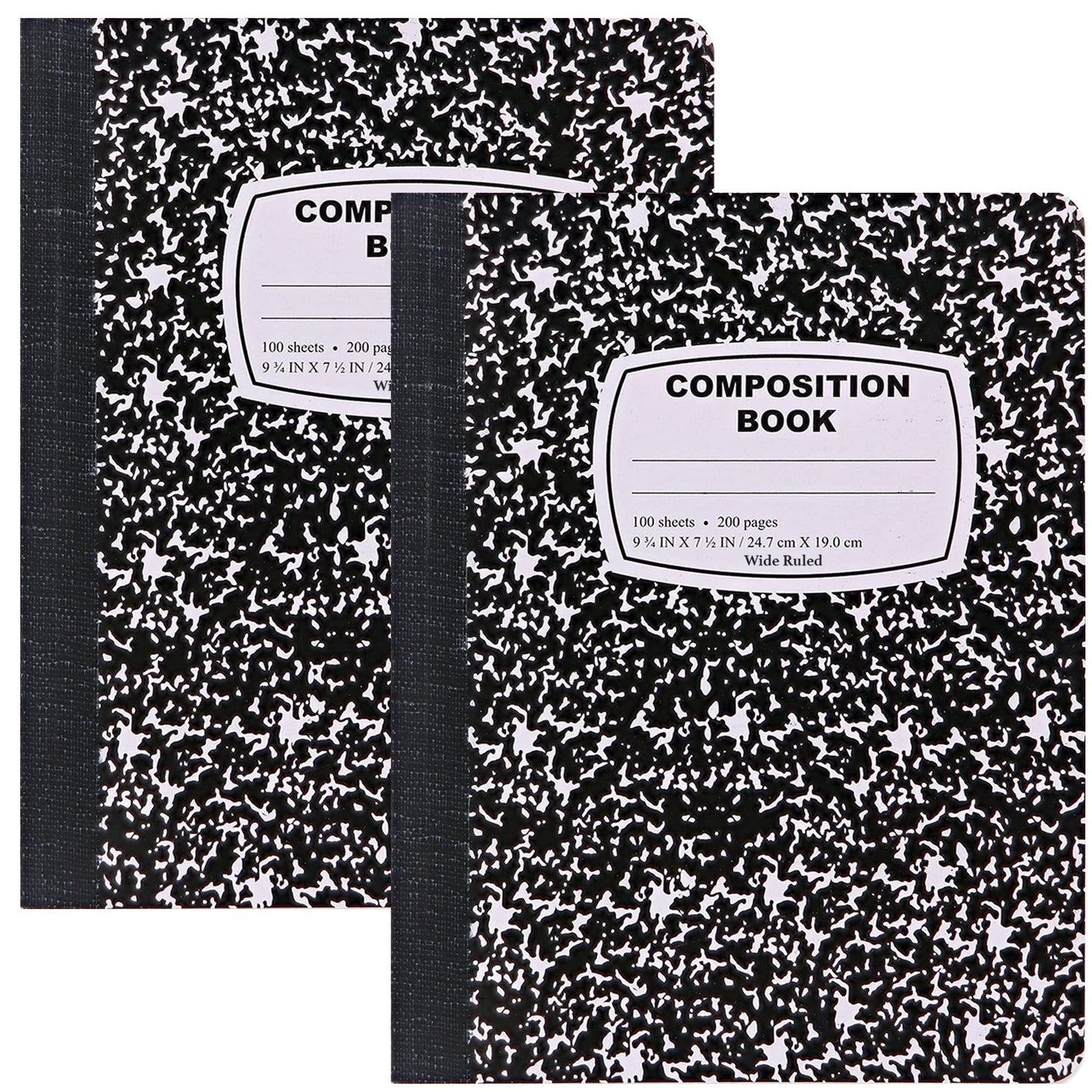 Enday Marble Composition Notebook Wide Ruled (2 Pack) 100 Sheets