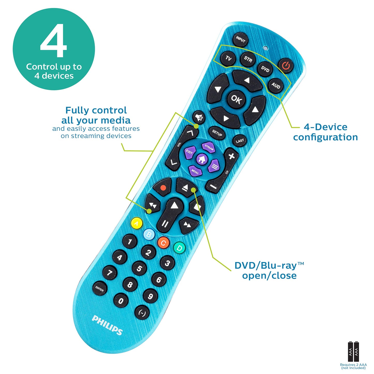 Philips Universal Remote Control, Universal TV Remote Replacement, Samsung TV Remote Control Universal, for Roku Remote Replacement, Vizio, LG, Sony