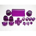 Gametown Joysticks Thumbsticks Dpad R1 L1 R2 L2 Trigger Buttons Set + 2X Springs for PS4 Controller DualShock 4 Color Transparent Clear Purple
