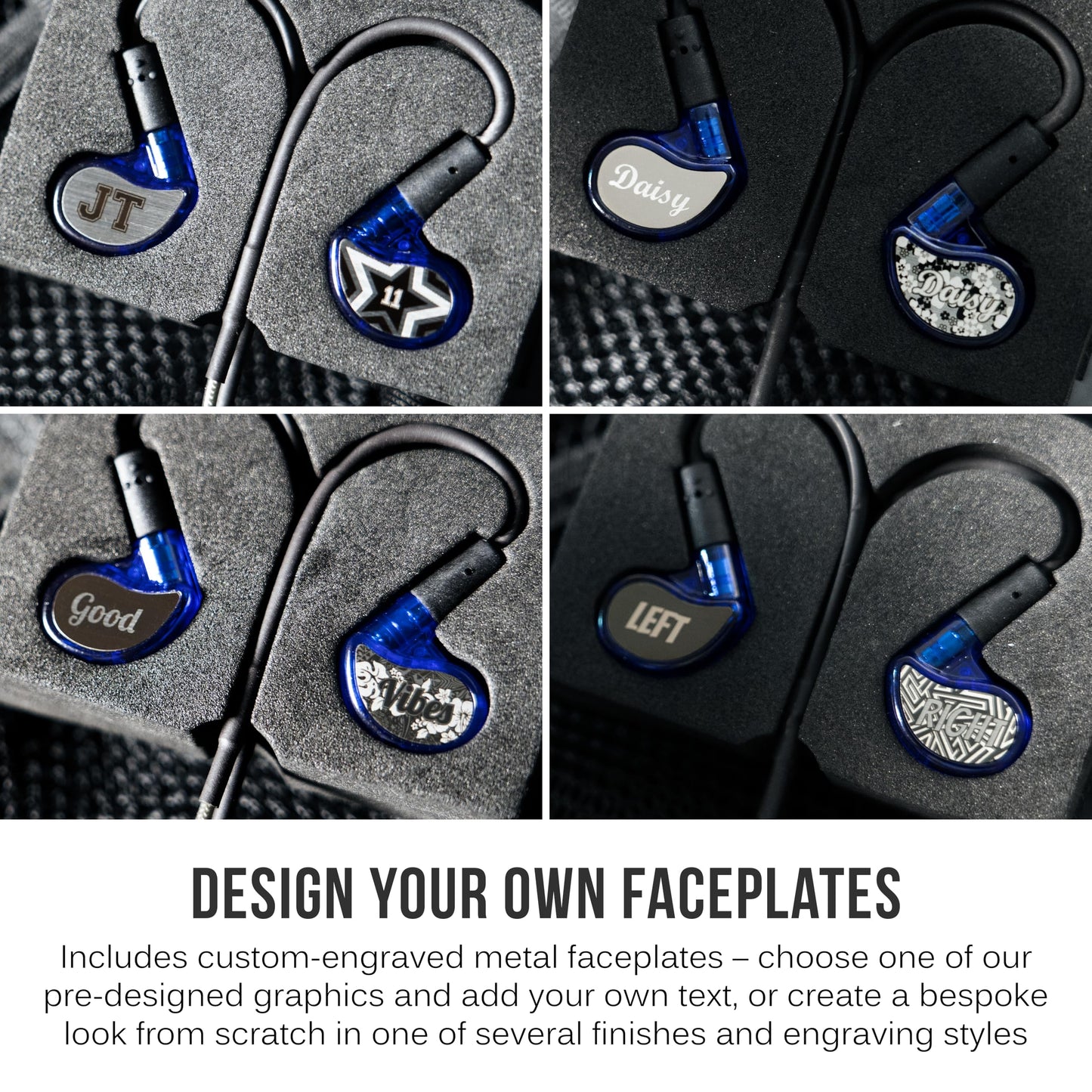 MEE audio Personalized M6 PRO in Ear Monitor Headphones for Musicians w/Engraved Metal Faceplates: Choose an Artwork and/or Add Custom Text, Noise