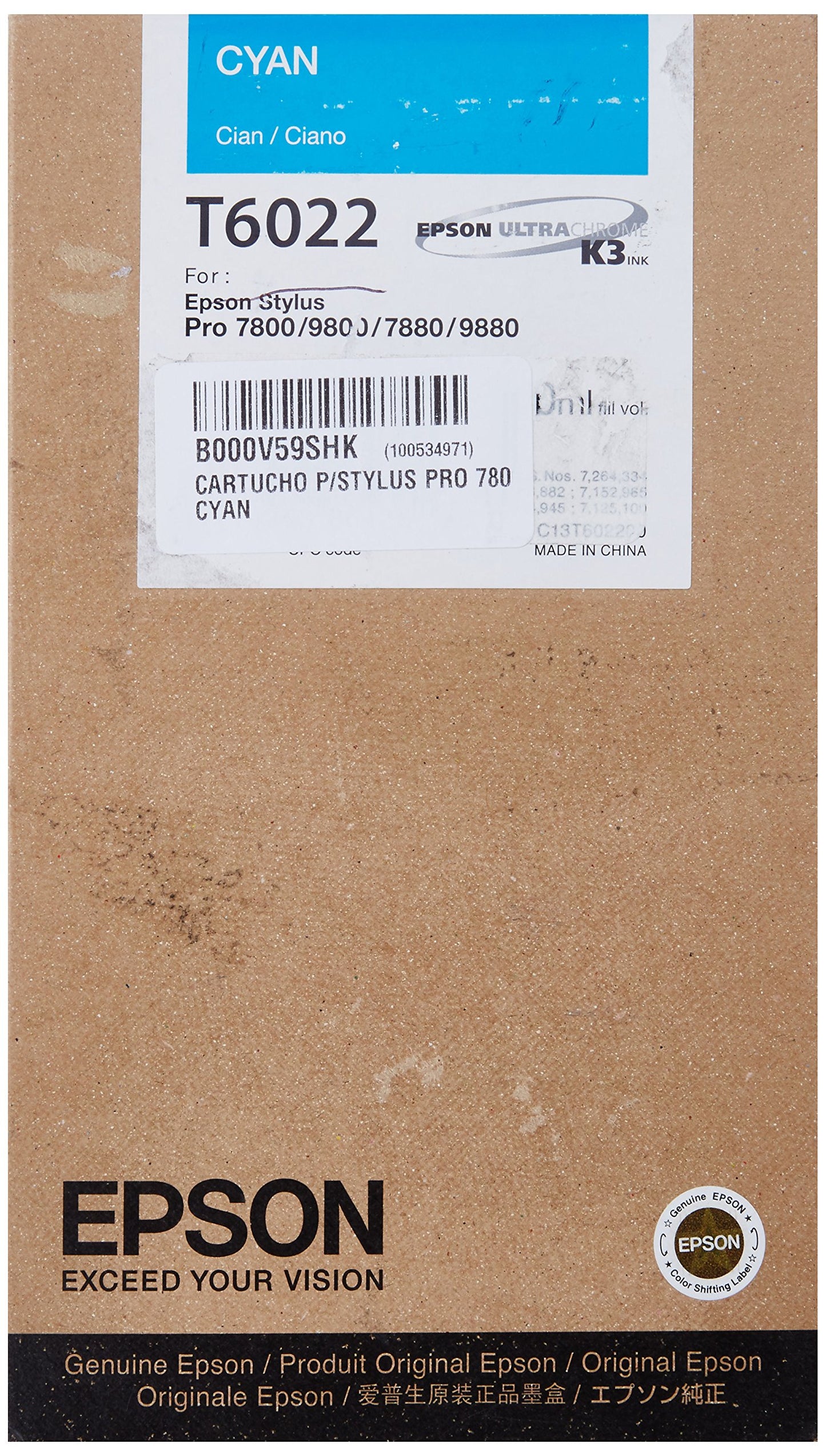 EPST602200 - Epson UltraChrome Cyan T602200