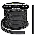 GEARit 100ft Black 1/4 Inch PET Expandable Cable Management Sleeve Wire Loom Cord Cover for USB, Power, Audio Video Cables