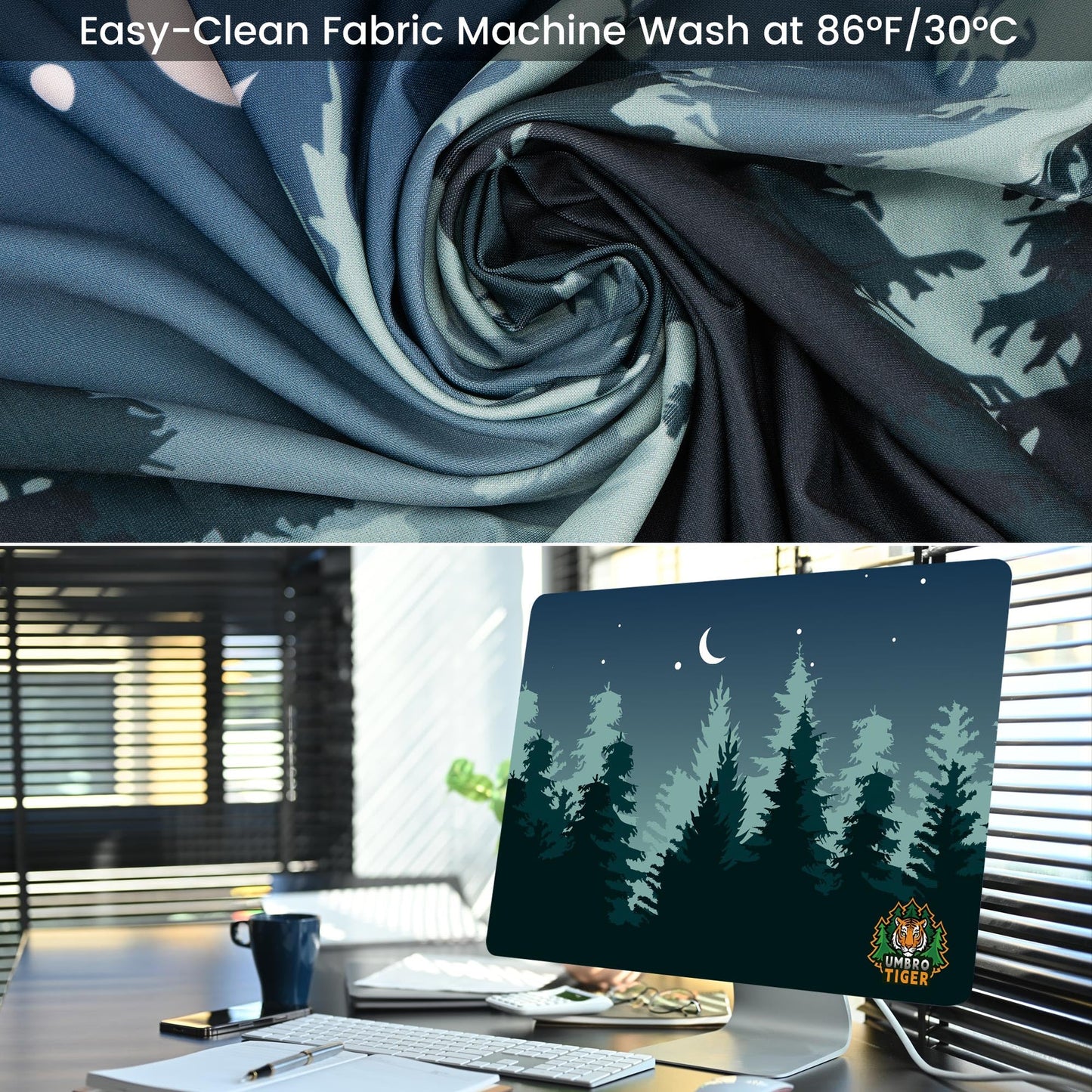 Umbrotiger 27-inch monitor dust cover, elastic polyester sunshade, 26" 27" 28" 29" computer screen cover, LCD/LED/HD panel protective film (Dark Night