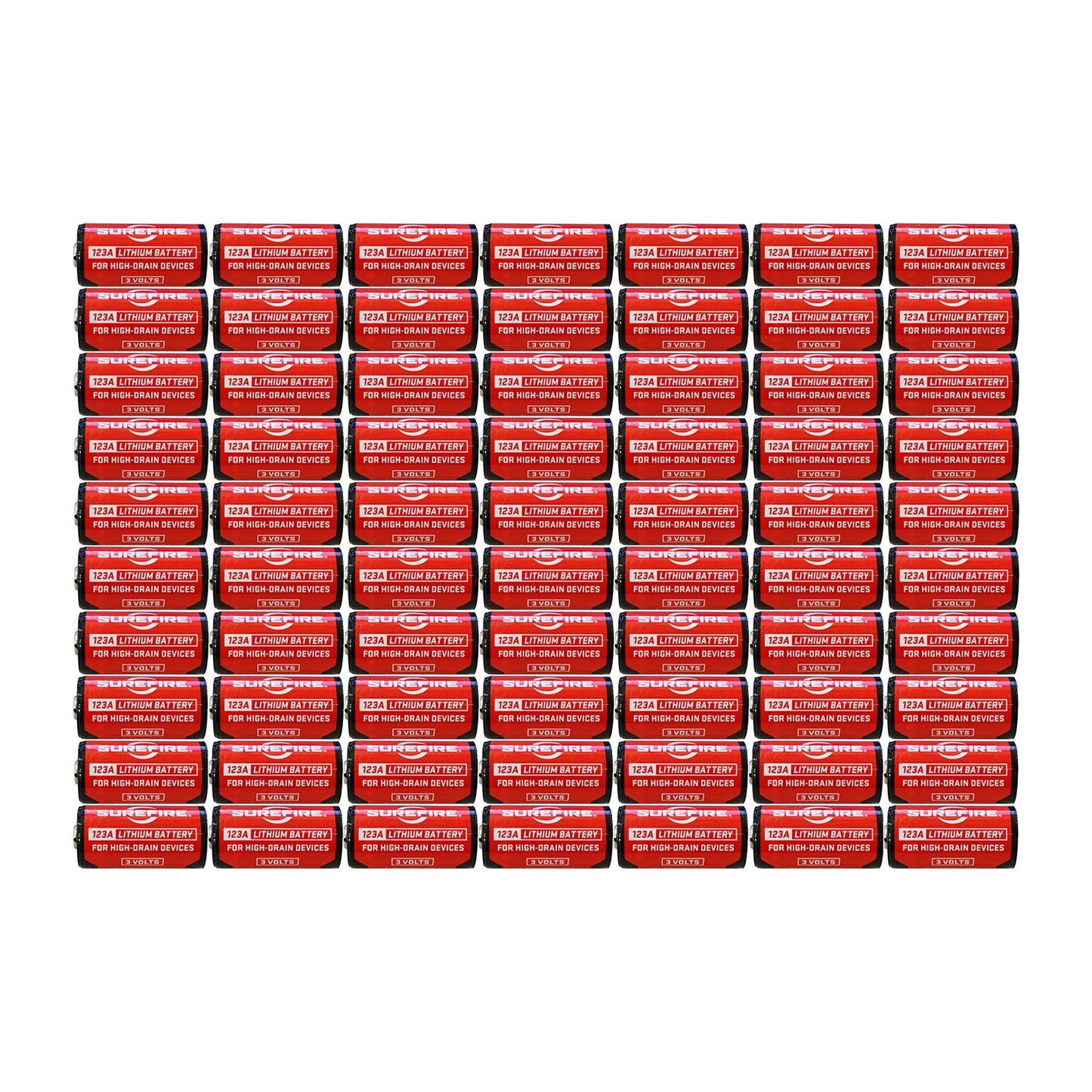 SureFire 72 Pack 123A Lithium Batteries, Red