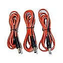 3 Pack of 36 Inch 2.1mm x 5.5mm DC Male Jack to Open Bare Wire Adapter Cables