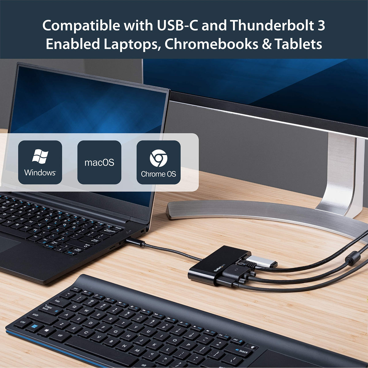 StarTech.com USB C Multiport Adapter - Mini USB-C Dock w/ Single Monitor VGA 1080p Video - 60W Power Delivery Passthrough - USB 3.1 Gen 1