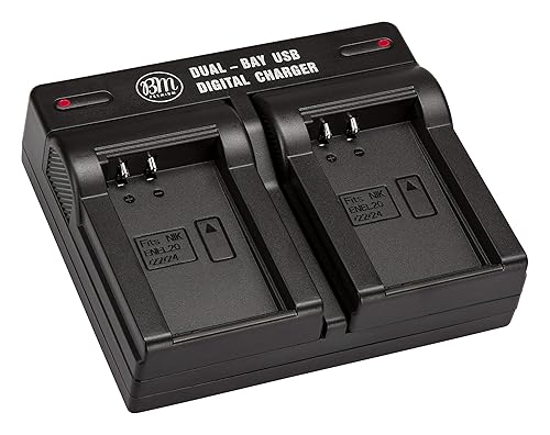BM Premium EN-EL24 Dual Battery Charger for Nikon 1 J5, DL18-50, DL24-85 Digital Camera