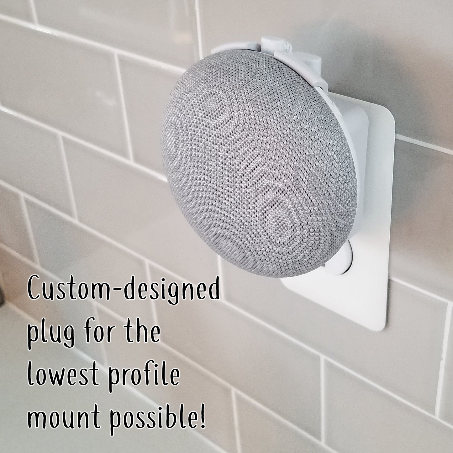The Nest Mini Easy Genie Mount 2nd Gen 2019: The Simplest and Cleanest Outlet Wall Mount Hanger Stand for New Google Nest Mini - No Cord Wrapping