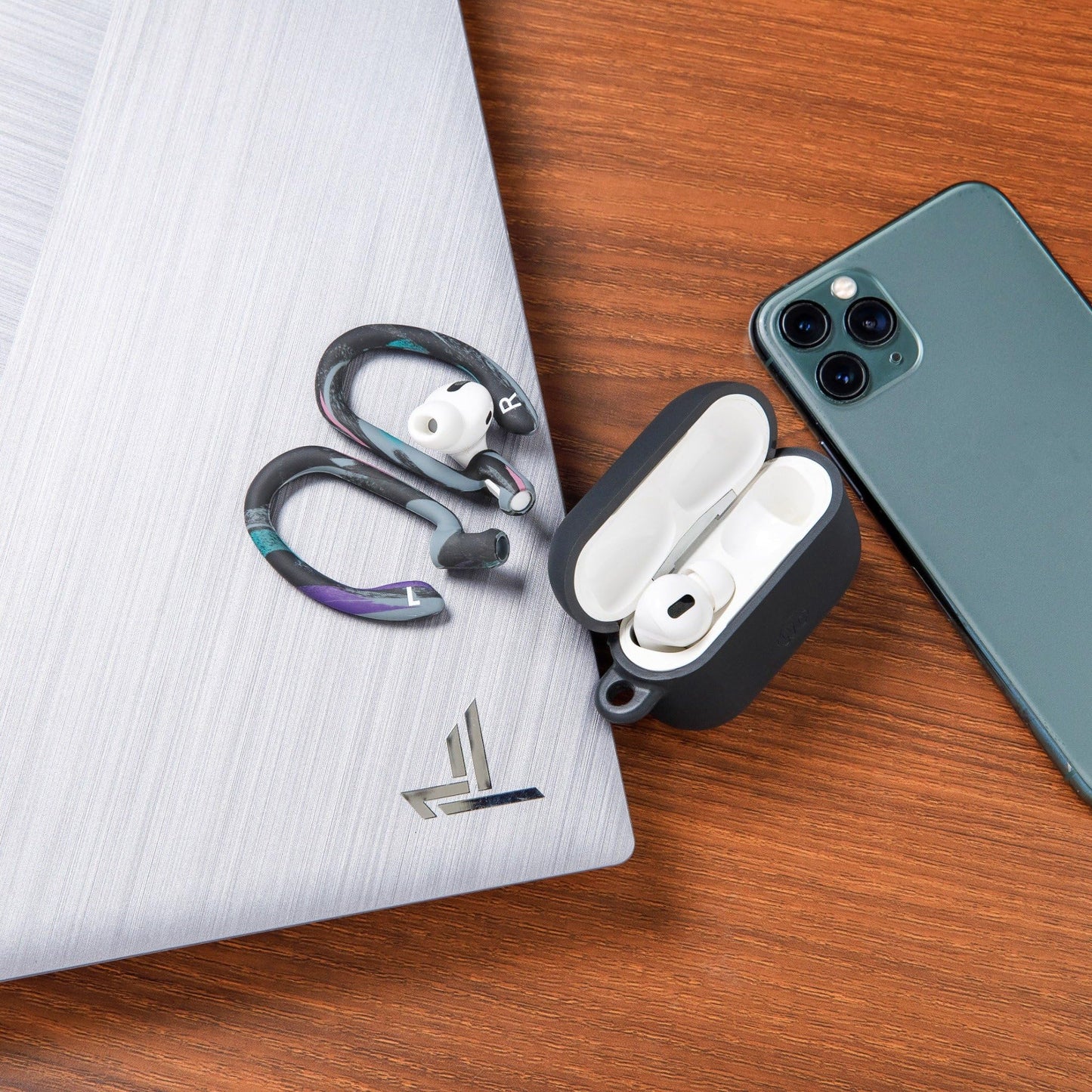 WC HookZ - Patented Upgraded Over Ear Hooks for AirPods Pro 1, 2 & AirPods 1, 2 & 3- Two Size Pairs Included in Package, Unique Left & Right Hook