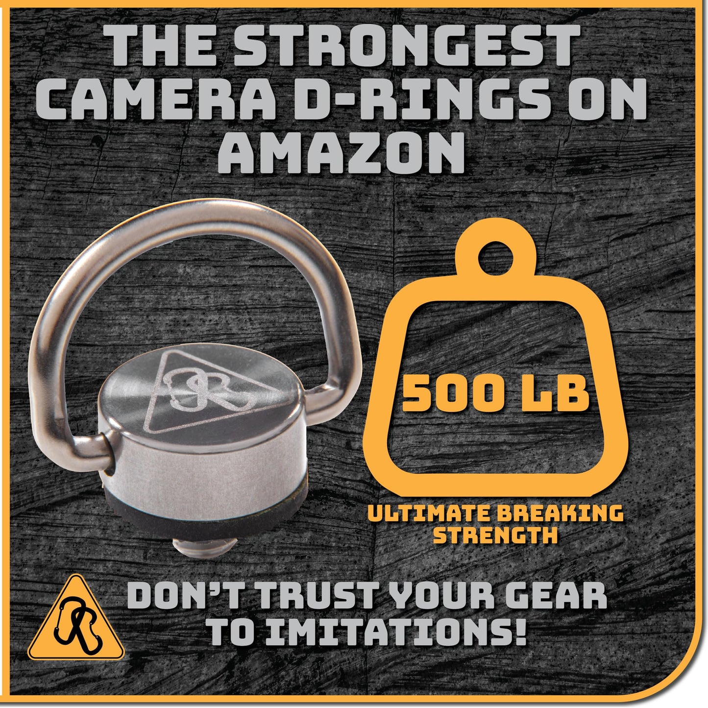 DANGER BUDDIES XL Camera Carabiner Clip D-Ring - Easily Attach a Camera Strap or Carabiner to Your Camera with This 1/4-20 Tripod Mount D-Ring Adapter